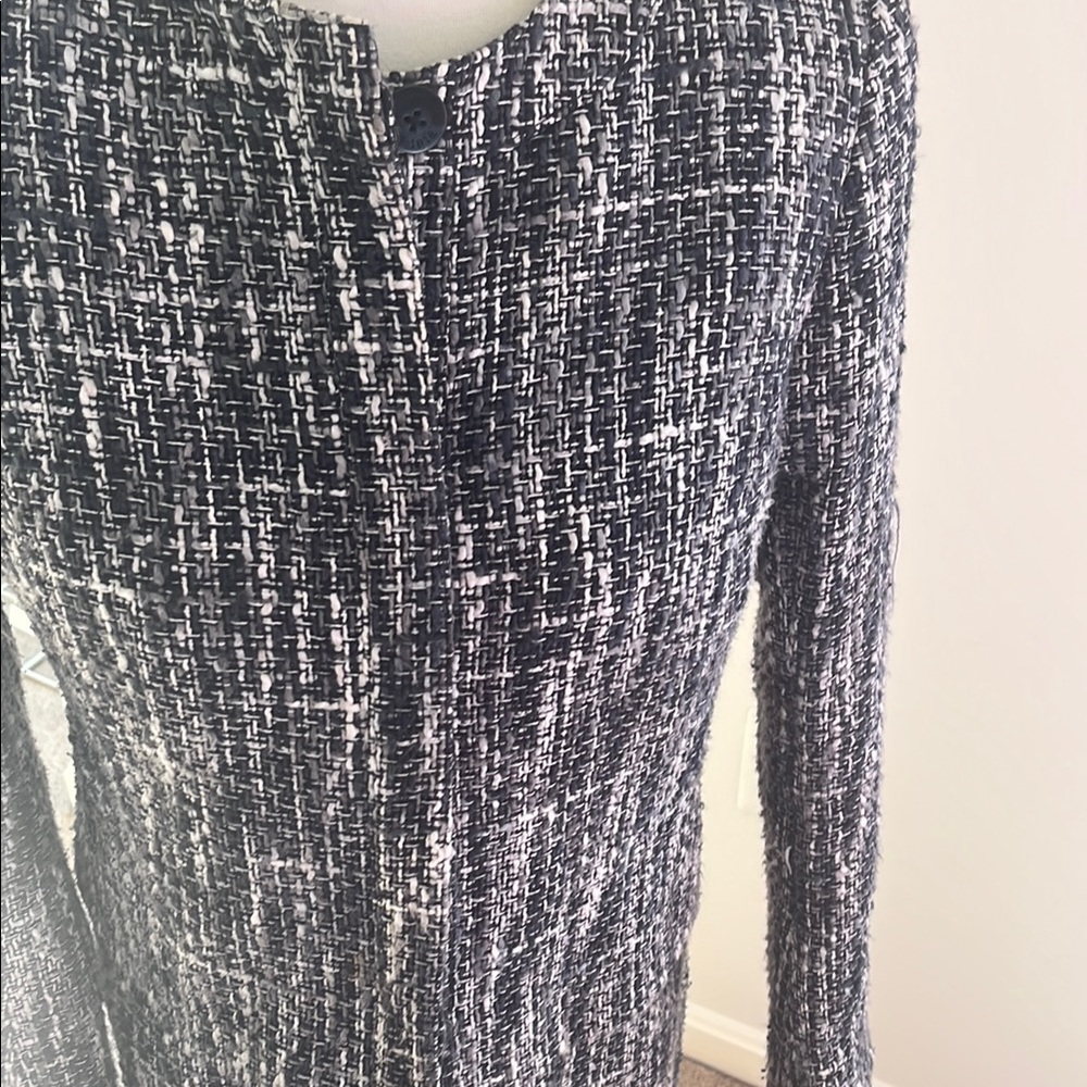 Brooks Brothers Black and White Tweed Blazer with Zipper Closure - Picture 12 of 14